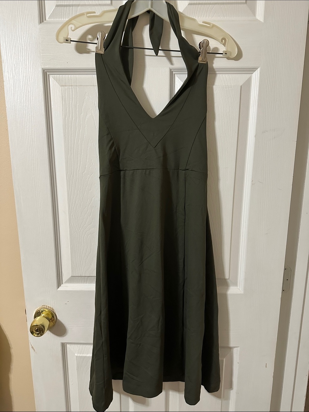 Patagonia Olive Green Halter Midi Dress